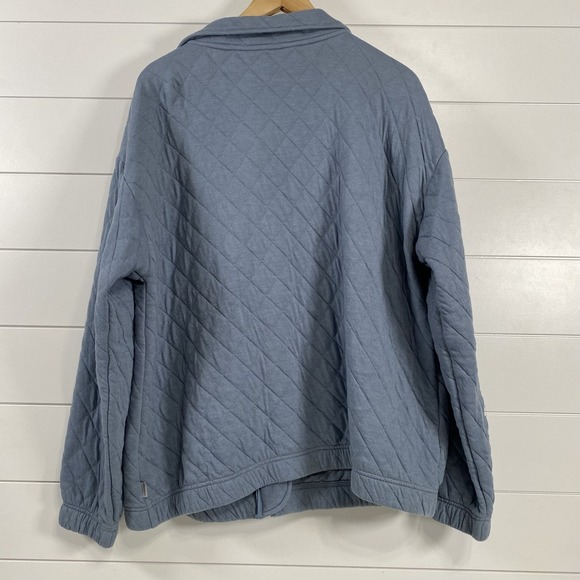 Eddie Bauer Womens Quilted Cotton Blend Full Zip Jacket XL Blue Outdoor Grandma - Picture 7 of 12